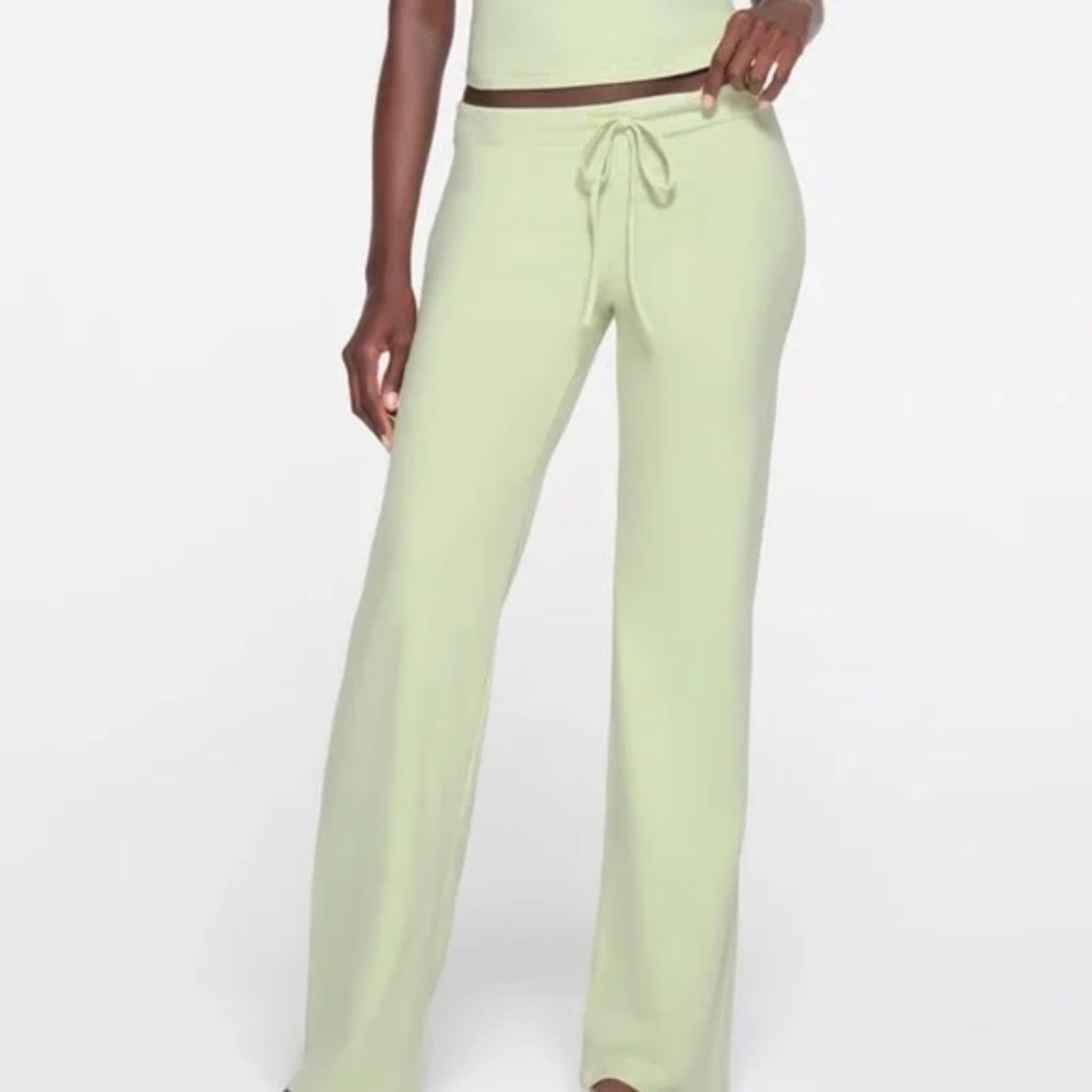 Skims Cotton Jersey Straight Leg Pant Pistachio Size small